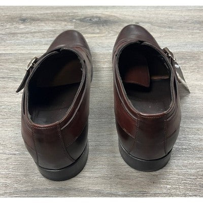 Santoni 9 Brown Men's Leather Double Monk Strap Buckle Shoes Sz. 9