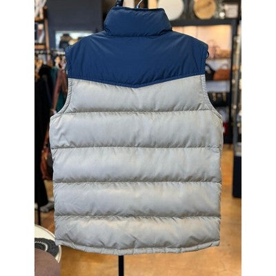 Patagonia Blue & Tan Men's Puffer Two-Tone Down Bivy Vest - Medium