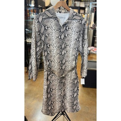 Philosophy Snakeskin Print Lorenzo Serafini Button Up Paper Long Coat - Small/Med.