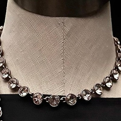 SOLD! Vintage 80’s GIVENCHY Rose Champagne Rivière Rose Gold-Tone Crystal Choker Necklace
