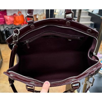 SOLD! LOUIS VUITTON BREA MM Electric Burgundy Patent EPI Leather Handbag