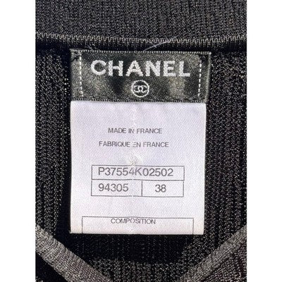 Vintage CHANEL Black Gold Button Sleeveless Casual Midi Dress Sz. 38