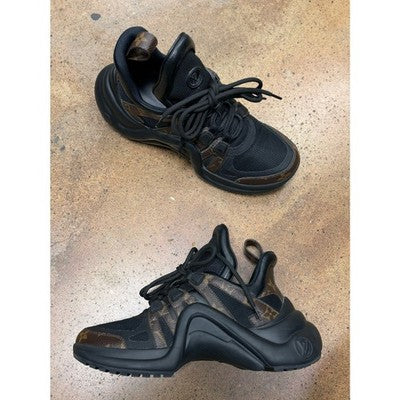 LOUIS VUITTON LV Black Archlight Sneaker Monogram Lace Up Chunky Shoes Sz. 38