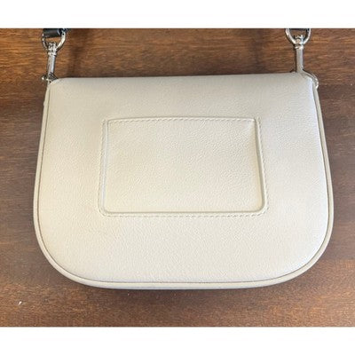 MULBERRY White & Black Leather Darley Small Satchel Crossbody Turn Lock Bag