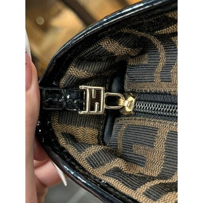 SOLD! FENDI Brown & Black Signature FF Zucca Quilted Canvas Roll Tote Bag
