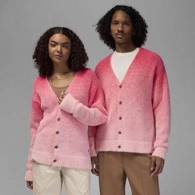 NIKE Pink Men’s Air Jordan Cardigan Aster Pink Unisex Sweater (New w/tags) - Medium