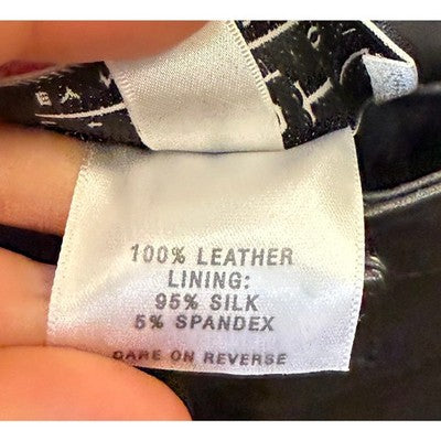 Vintage ST. JOHN Black Leather Wide Leg Pants Sz. 8