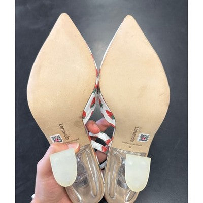 Larroude Gaga Strawberry Print Leather Pump Heels (New) Sz. 8