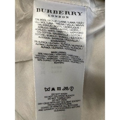 BURBERRY Tweed Nova Pleated Fringe Wool Alpaca Silk Lined Belted Cardigan Jacket Sz. 2