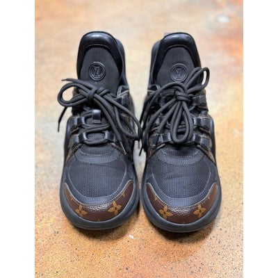 LOUIS VUITTON LV Black Archlight Sneaker Monogram Lace Up Chunky Shoes Sz. 38