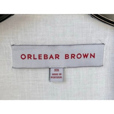 ORLEBAR BROWN White Men's Long Sleeve Linen Button-Up Shirt - XXL