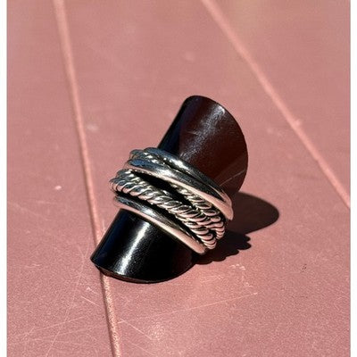SOLD! DAVID YURMAN Sterling Silver 925 Twisted Cable Crossover Ring Sz. 6 1/2