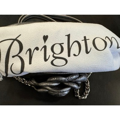 Brighton Silver Rosie Mini Camera Leather Rose Zip Crossbody Bag