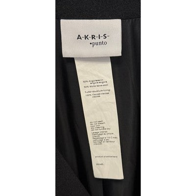 AKRIS punto Black Angora Wool Belted Asymmetrical Jacket Sz. 6