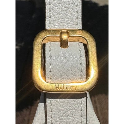 SOLD! MULBERRY White Sadie Satchel Pebbled Leather Gold Hardware Bag