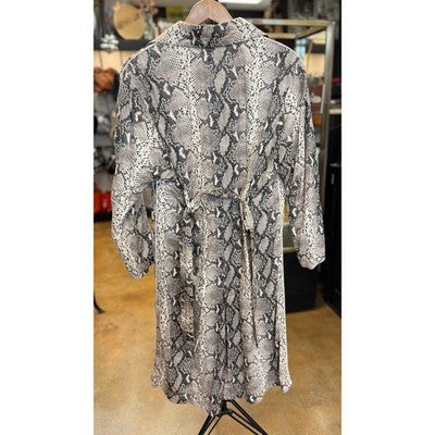 Philosophy Snakeskin Print Lorenzo Serafini Button Up Paper Long Coat - Small/Med.