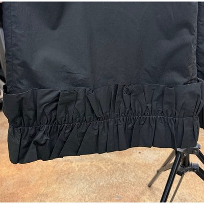 MONCLER Black Kei Ninomiya Wide Straight Leg Light-Weight Ruffled Pants Sz. 6