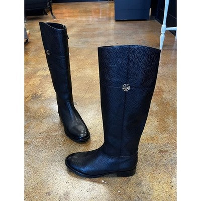 TORY BURCH Black Jolie Leather Riding Knee High Boots Sz. 8