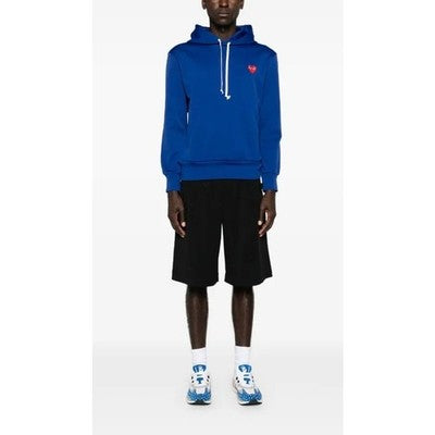 COMME des GARCONS Play Blue Men's Heart Drawstring Pullover Hoodie - XL