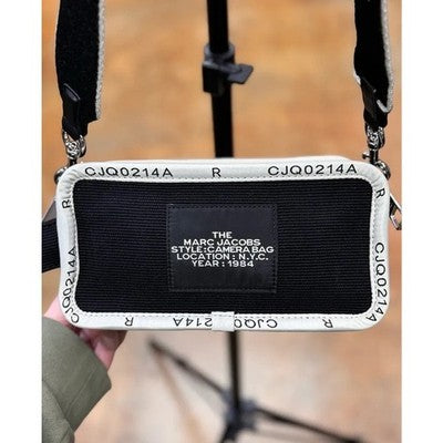 Marc Jacobs Black & White Canvas Crossbody The Camera Bag