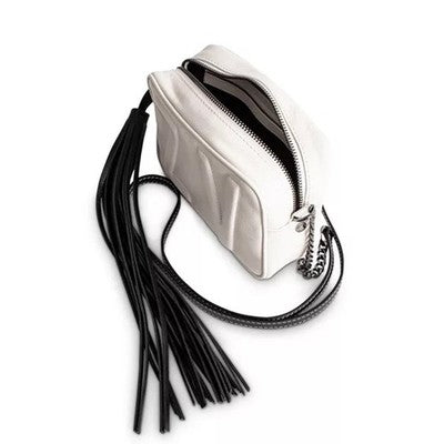 SOLD! ZADIG & VOLTAIRE Cream Boxy Wings ZV Crossbody Chain Strap Leather Logo Bag