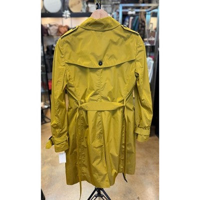 BURBERRY London Chartreuse Belted Double Breasted Trench Coat Sz. 10 - Medium
