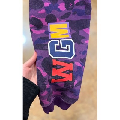 A Bathing Ape BAPE Shark Purple Camo Sweats 100% Cotton Sweatpants Sz. 10