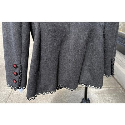 Vintage VALENTINO + Patty Ann Exclusives Grey Wool Skirt Suit Size 10