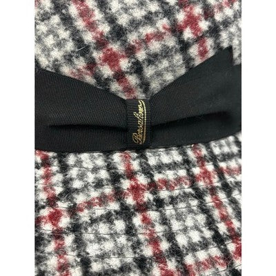 Borsalino Italy Black & Red Alpaca Blend Wool Vintage Hat - Medium