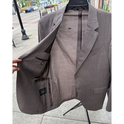 Ermenegildo Zegna Brown Plaid Men's Zero Weight Blazer Sport Coat Jacket Sz. 54R