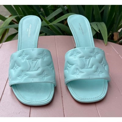 LOUIS VUITTON Revival Monogram Heels LV MG Sandals Leather NEW w/Box #BR0232 Sz. 39