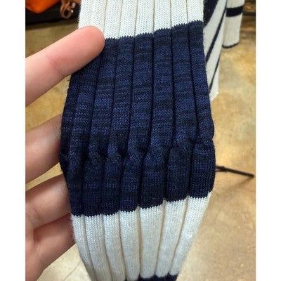 PROENZA SCHOULER Navy & Cream Striped Wool Silk Cashmere Blend - Medium