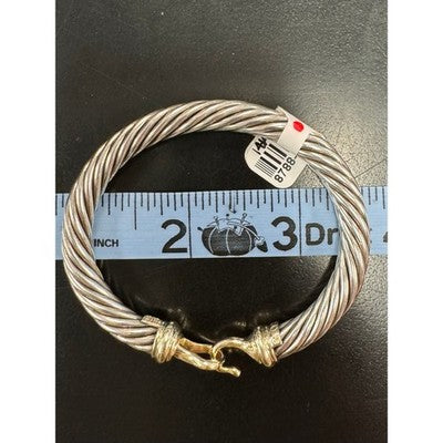 SOLD! DAVID YURMAN Sterling 925 14K Yellow Gold 7mm Classic Cable Buckle Bracelet