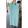 SOLD! ST. JOHN Blue Sleeveless Midi Hand Sewn Shift Dress Sz. 6