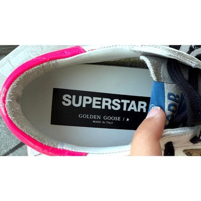 GOLDEN GOOSE Mesh Iconic Leopard SUPER-STAR Leather Low-Top Sneaker Sz. 36/6