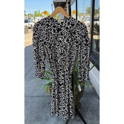 ZADIG & VOLTAIRE Remo Rucas Flash Heart Mini Black & Cream Dress - Large