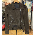 SOLD! ALL SAINTS Brown Suede Asymmetrical Zip Leather Jacket Sz. 6