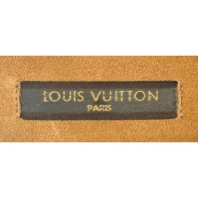 SOLD! LOUIS VUITTON Paris Damier Mule Brown Leather Slide Kitten Heel Sandal Heels Sz. 37