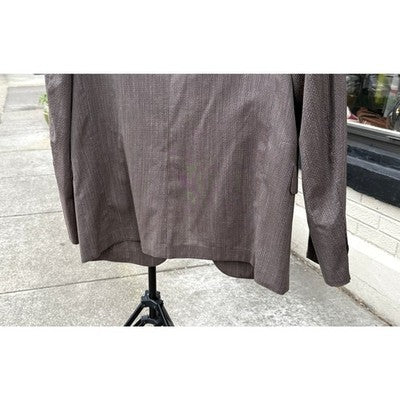 Ermenegildo Zegna Brown Plaid Men's Zero Weight Blazer Sport Coat Jacket Sz. 54R