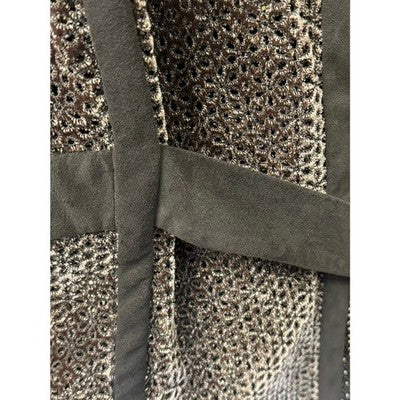 Vintage DOUGLAS HANNANT Brown Perforated Long Sleeved Jacket Cardigan Sz. 14