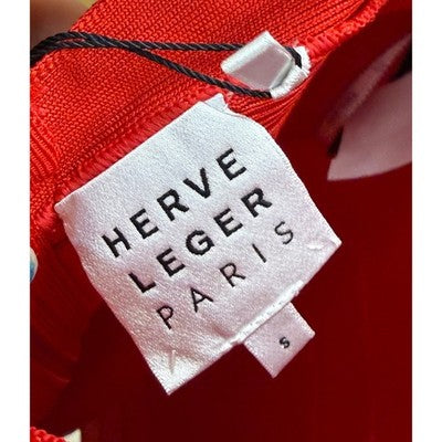 HERVE LEGER Coral Poppy Red Bandage Mini Sleeveless Dress New w/tags Sz. 6