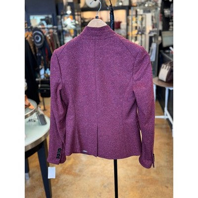VERONICA BEARD Raspberry Wool Blend Blazer Farley 1 Button Up Jacket - Small