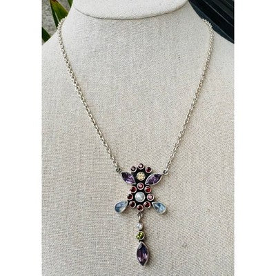 NICKY BUTLER Sterling Silver 925 Semi-Precious Gem Stone 18" Necklace