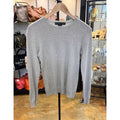 Ralph Lauren Grey Black Label Leather Elbow Panel Cashmere Sweater - Medium