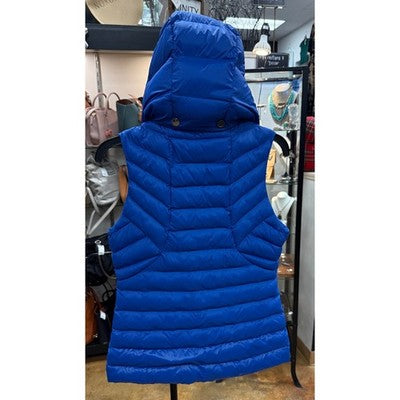 G/FORE Blue Nylon Quilted Puffer Fjord Hooded Golf Zip Vest - Small