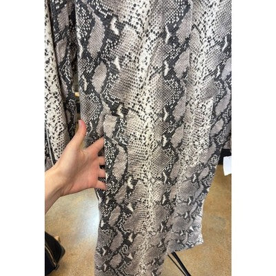 Philosophy Snakeskin Print Lorenzo Serafini Button Up Paper Long Coat - Small/Med.