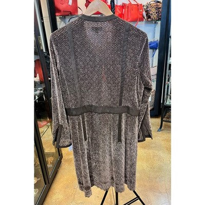 Vintage DOUGLAS HANNANT Brown Perforated Long Sleeved Jacket Cardigan Sz. 14