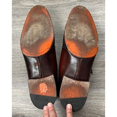 Santoni 9 Brown Men's Leather Double Monk Strap Buckle Shoes Sz. 9