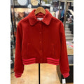 Spiritual Gangster Red Wool Mix Grateful Heart Isla Letterman Jacket - Small