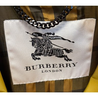 BURBERRY London Chartreuse Belted Double Breasted Trench Coat Sz. 10 - Medium